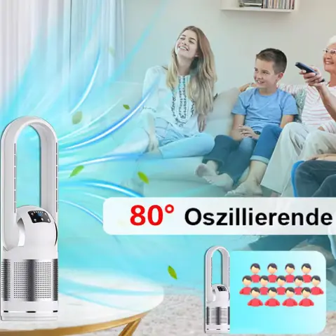 Multifunktionaler Smart Home HEPA-Filter-Luftreiniger mit flügelloser Heizung und Kühlerlüfter